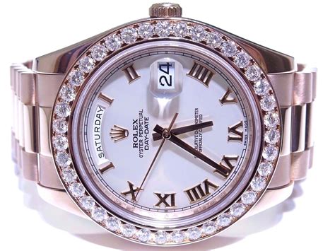 diamond dial for rolex watch 41mm|Rolex watch with diamond bezel.